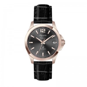 Alexandre Christie AC 1031 Rosegold Black Man Leather MDLRGBA